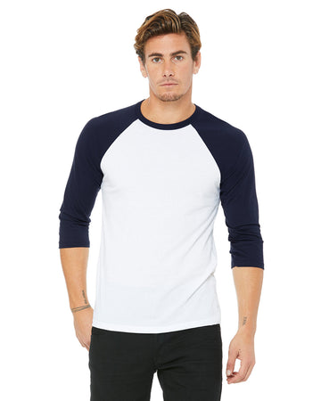 BELLA + CANVAS 3200 Three-Quarter Sleeve Baseball Tee